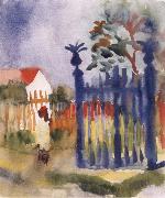 August Macke Garden Gate Germany oil painting artist